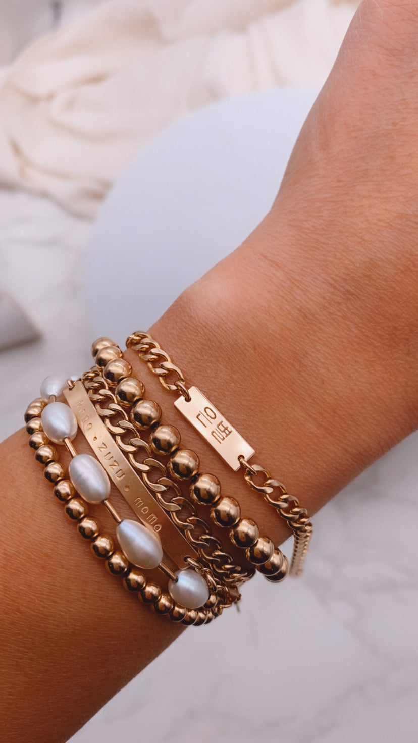 Mini Plate Bracelet - Laser Engraved - Gold Filled