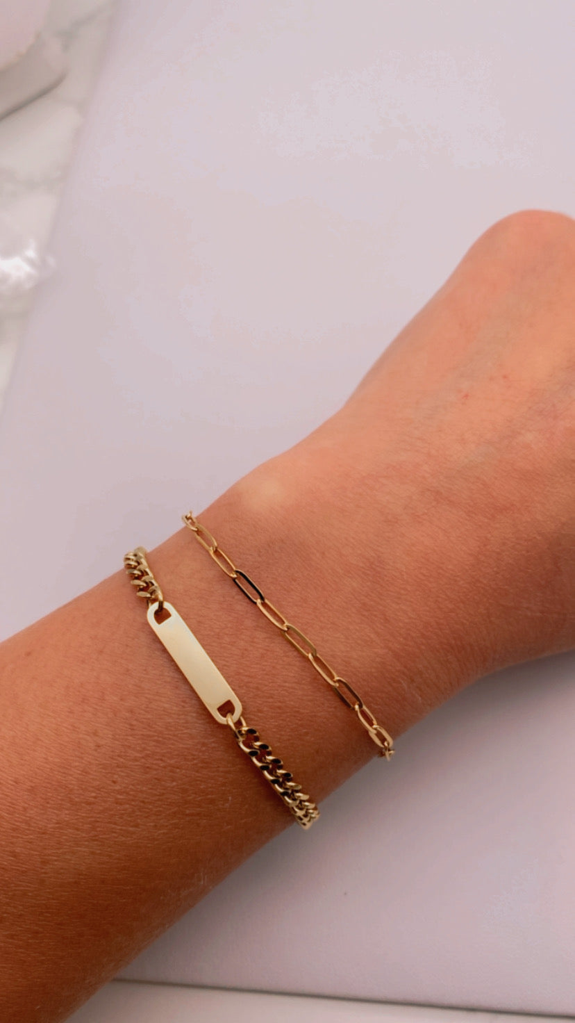 Curb Chain with small plate - LASER ENGRAVED