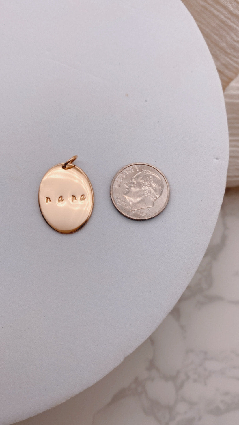 Big Oval Mama/Nana pendant - 40% OFF - FINAL SALE - DISCOUNT APPLIED AT CHECK OUT