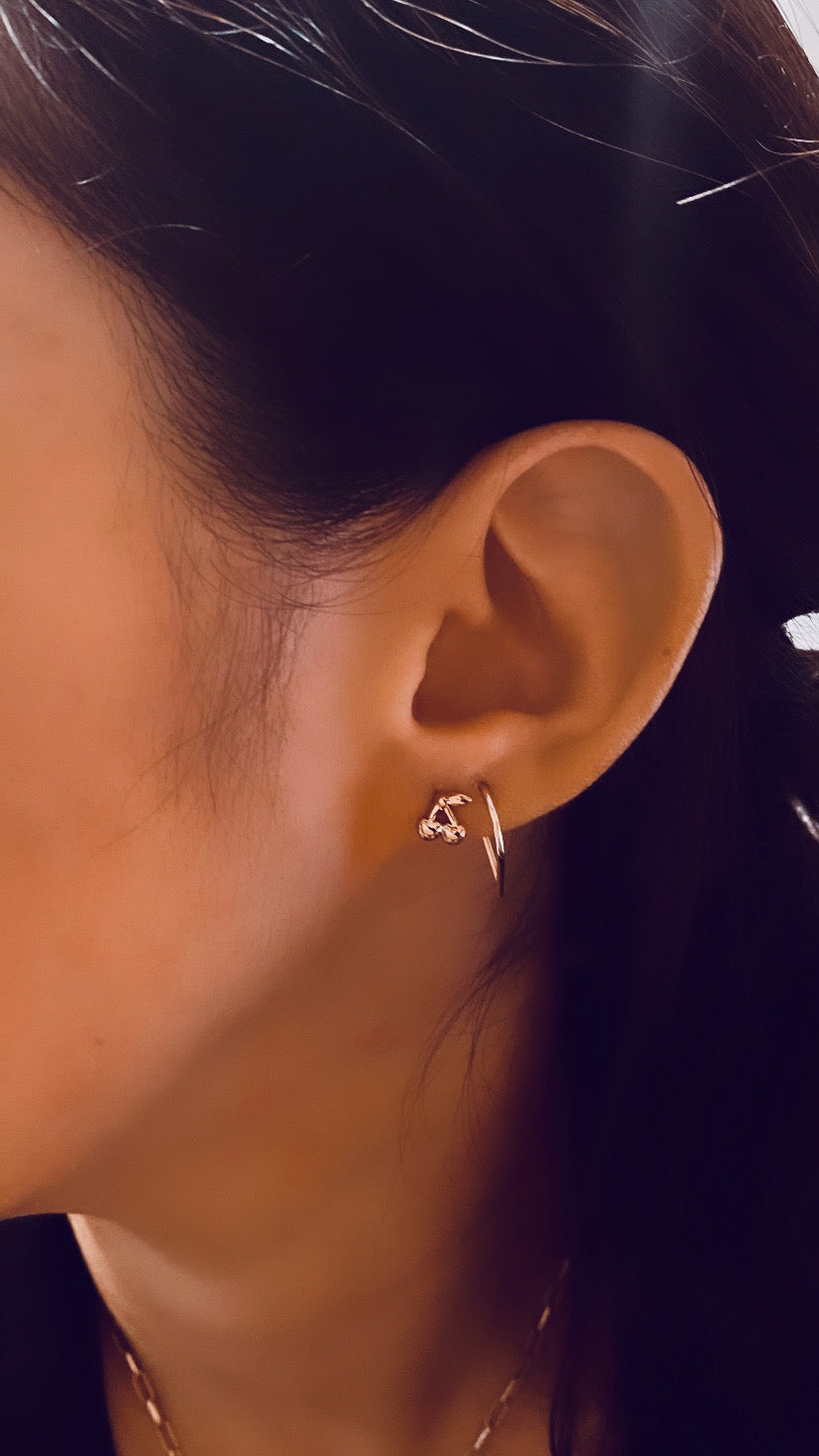 Cherry Gold STUD - FLAT BACK