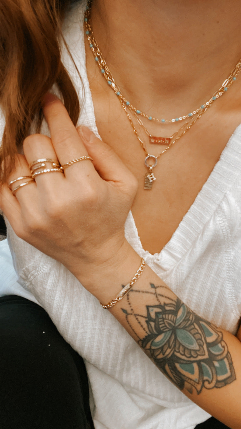 Color Enamel Cable Chain Necklaces - Gold Filled