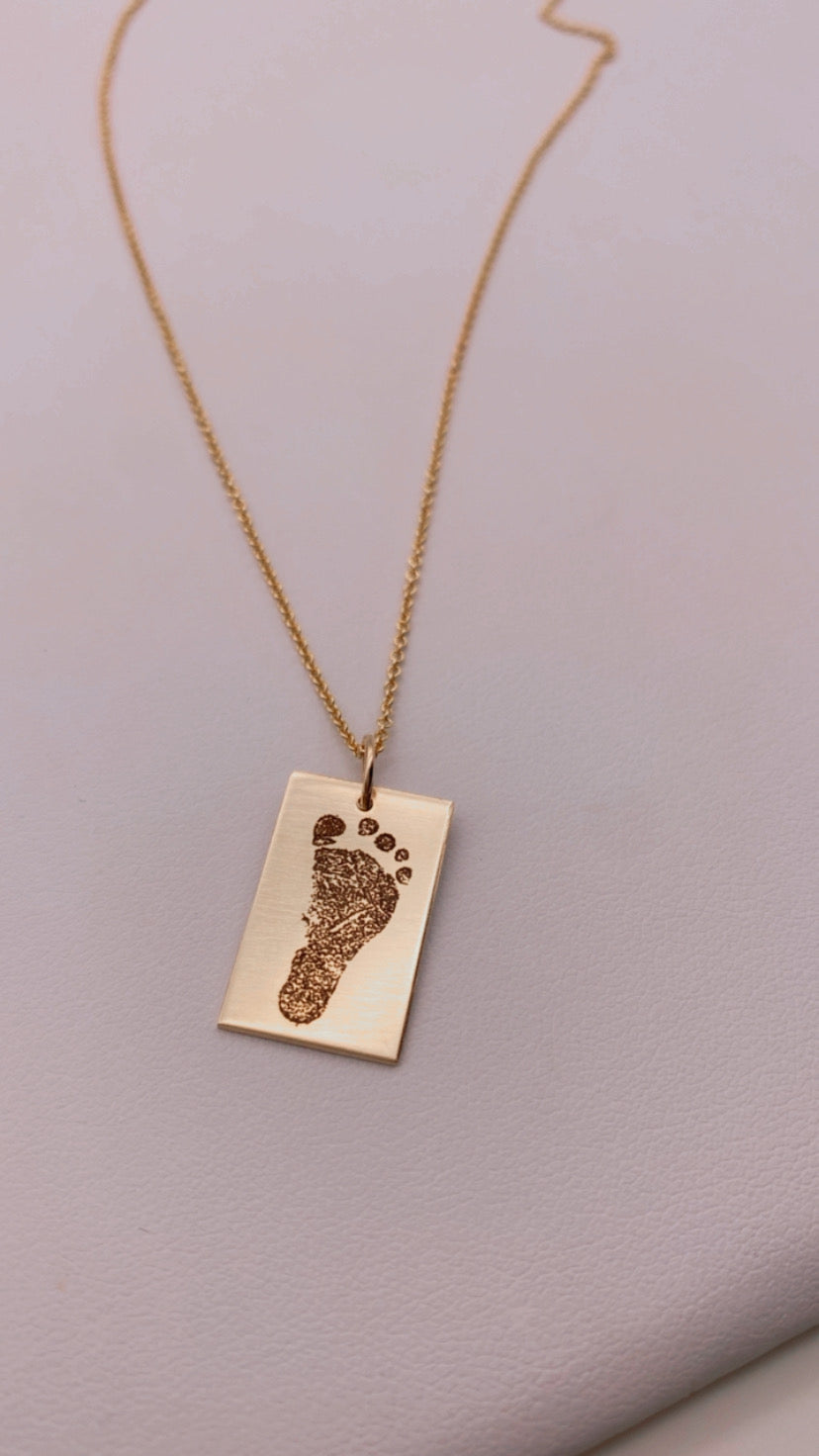 CUSTOM RECTANGLE PENDANT  1/2 X 3/4 inches - NEED TO UPLOAD PHOTO