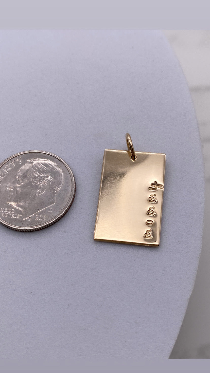 Custom Nickname Rectangle pendant - 40% OFF - FINAL SALE - DISCOUNT APPLIED AT CHECK OUT