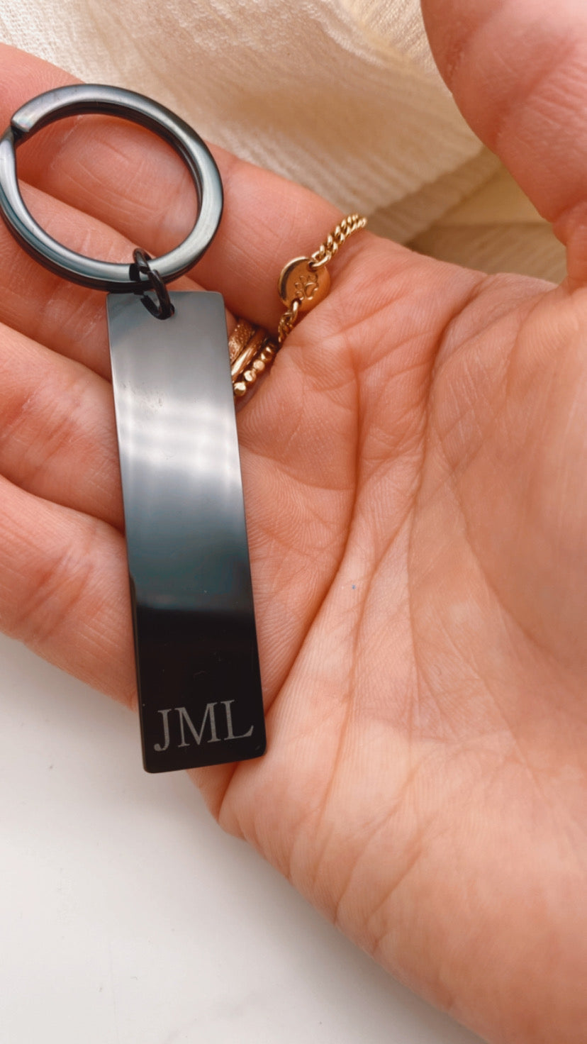 Initial Custom Keychain - Black