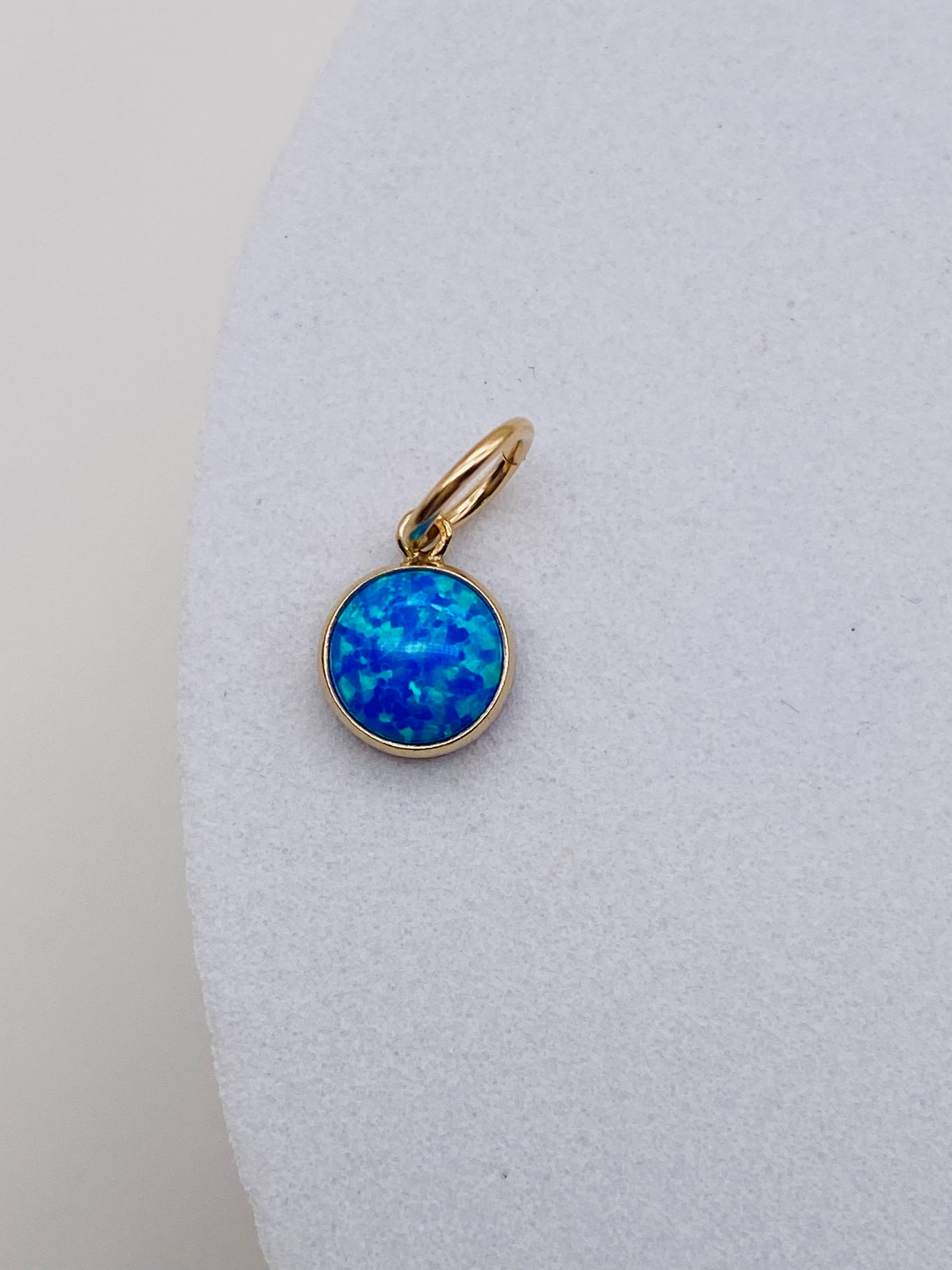 Blue Opal Charm - Gold Filled