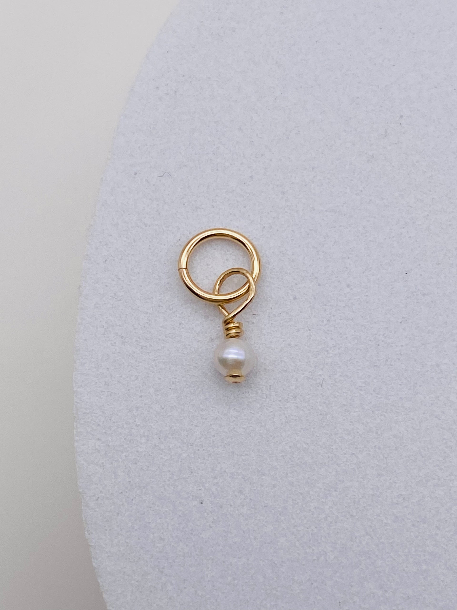 Dainty Fresh Water Pearl Charm - Gold Filled