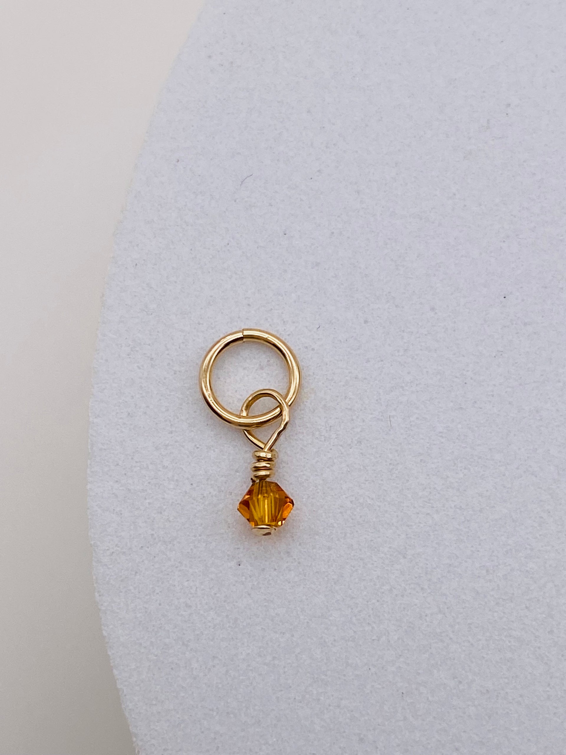 Birthstone Crystal Charm - Gold Filled