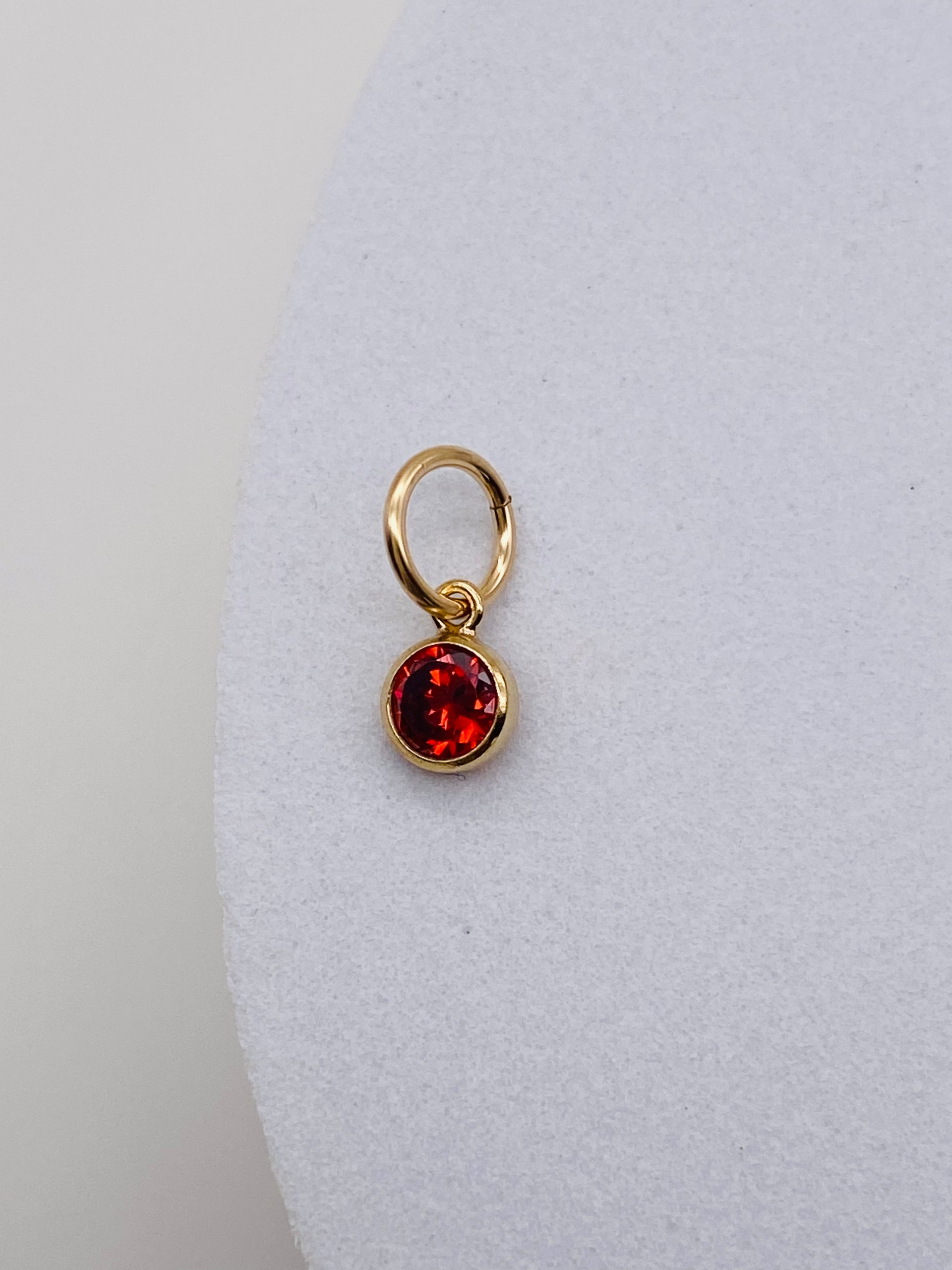 BIRTHSTONE CZ BEZEL CHARM - Gold Filled