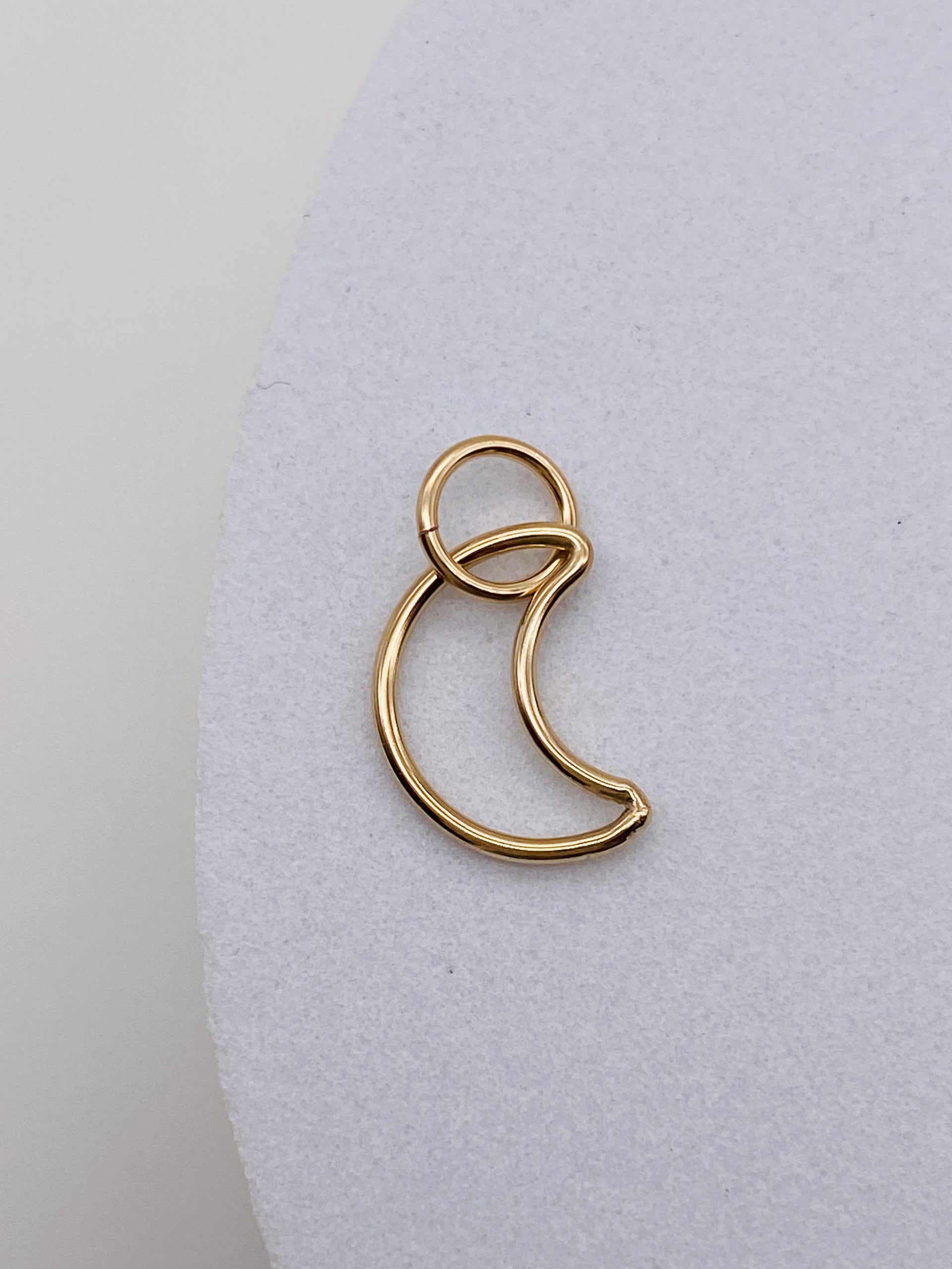 Moon Outline Charm - Gold Filled