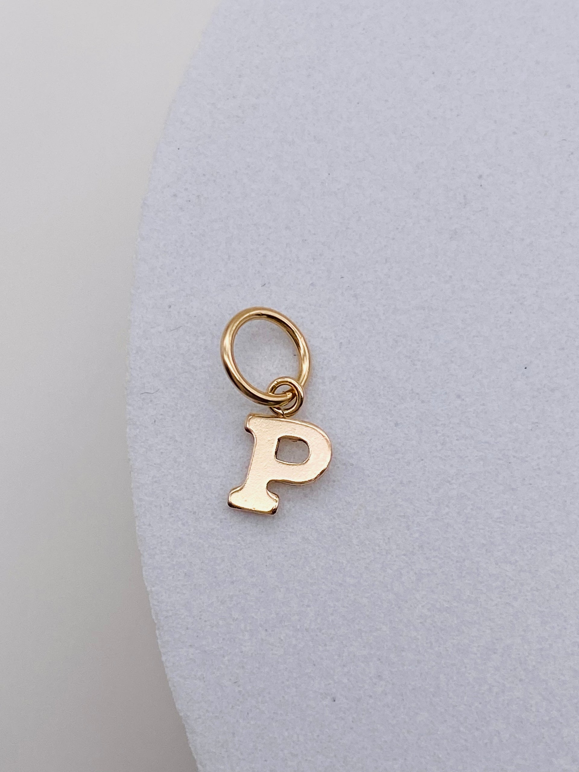 Cut out INITIAL Charm letters A-M - Gold Filled