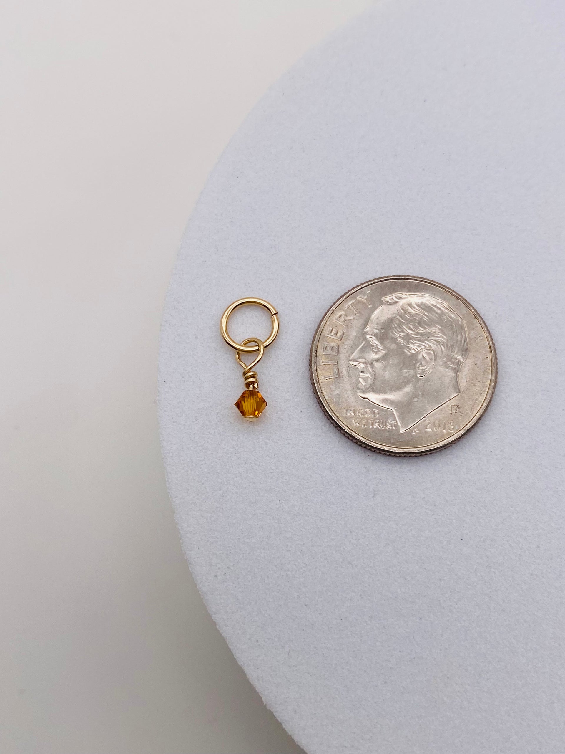 Birthstone Crystal Charm - Gold Filled