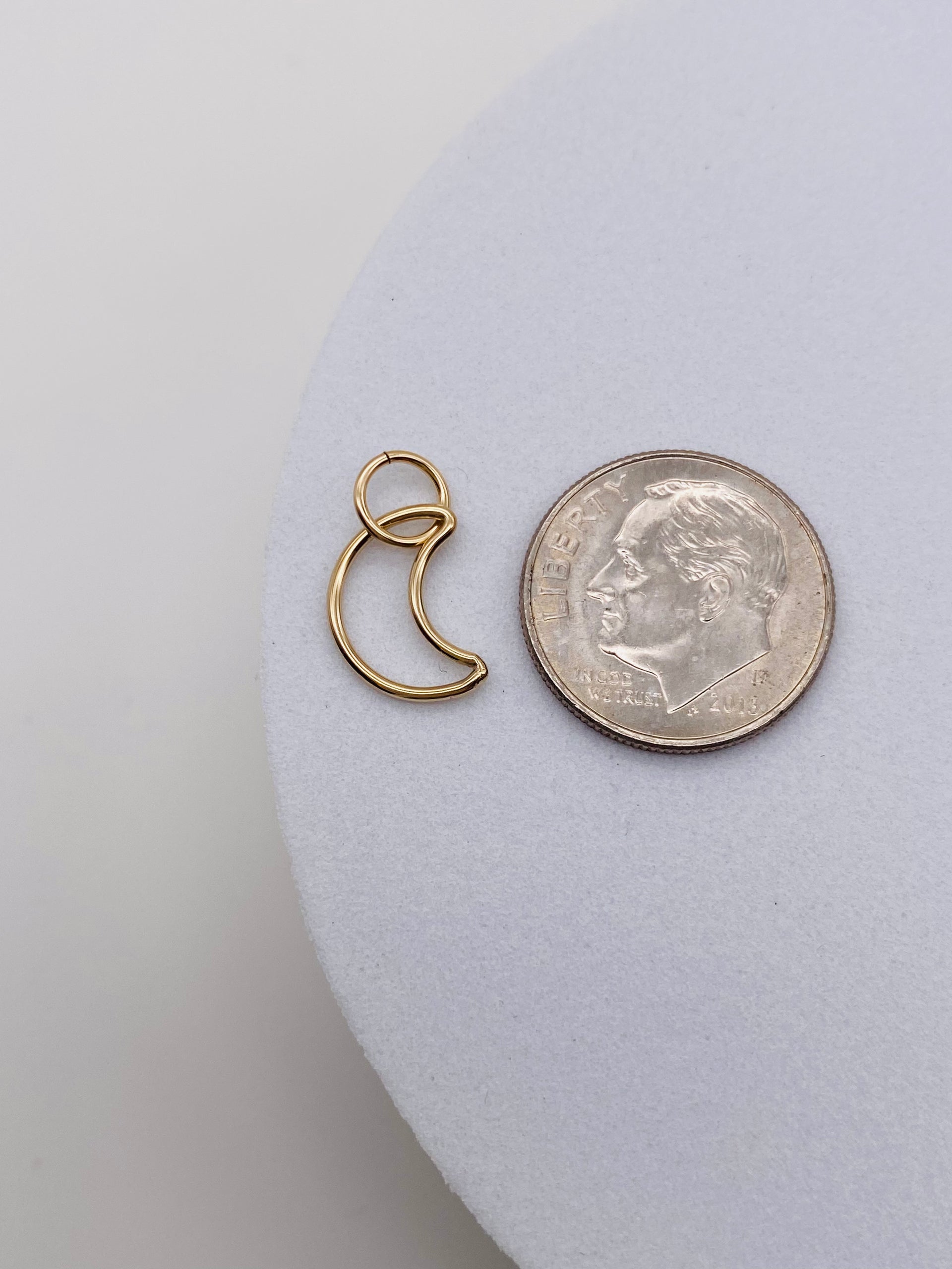 Moon Outline Charm - Gold Filled