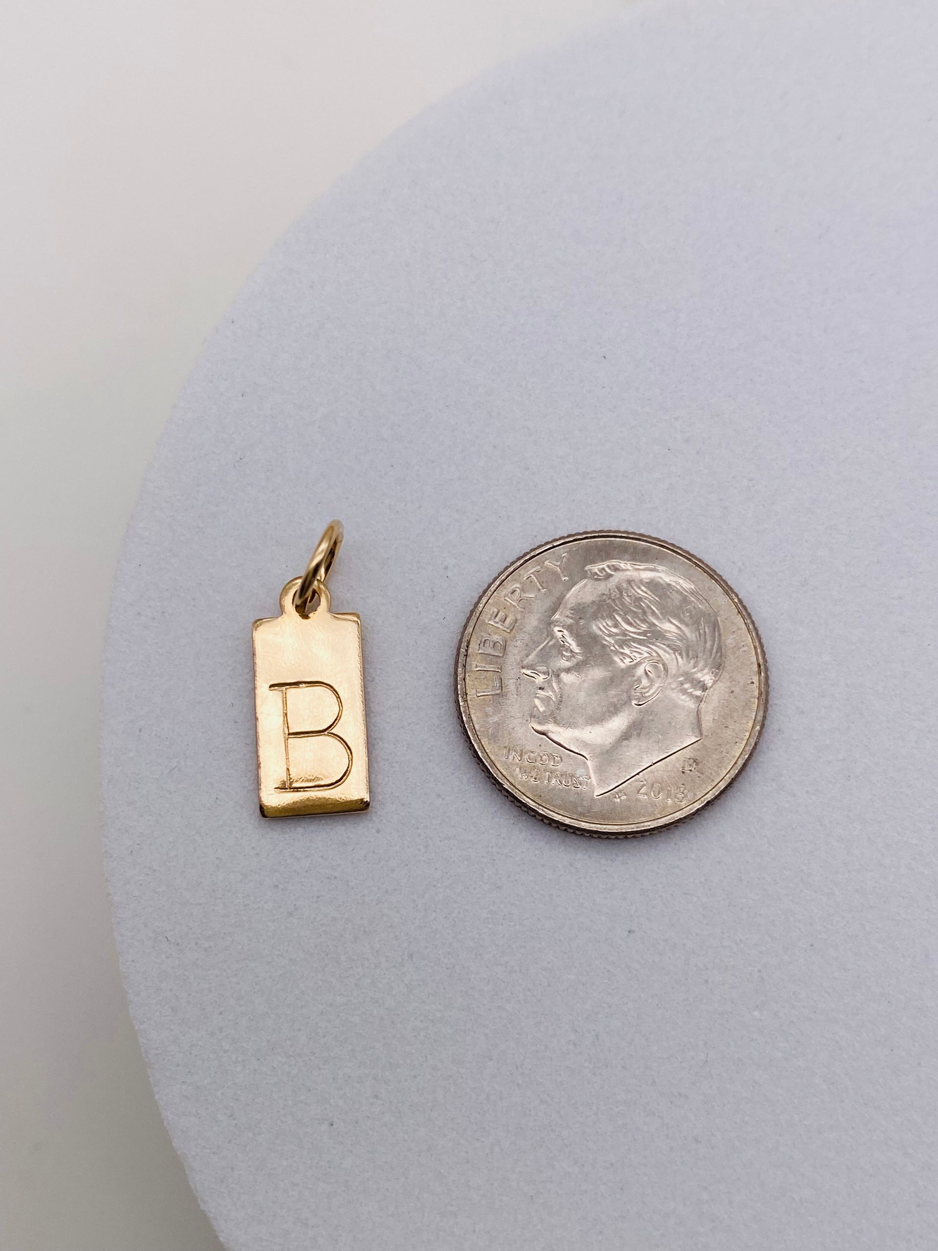 Initial Tag Charm letters A-M - 40% OFF - FINAL SALE - DISCOUNT APPLIED AT CHECK OUT