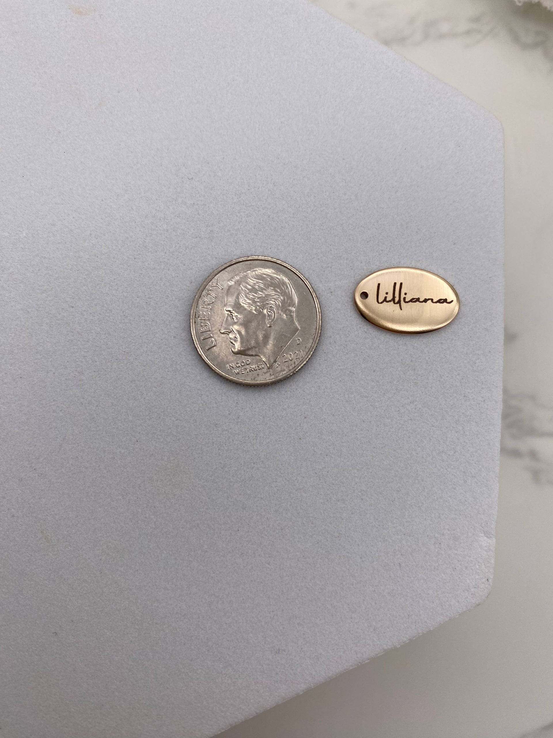 CUSTOM Oval 9x15mm Charm - NEED TO UPLOAD A PHOTO - READ DESCRIPTION TAB - Gold Filled