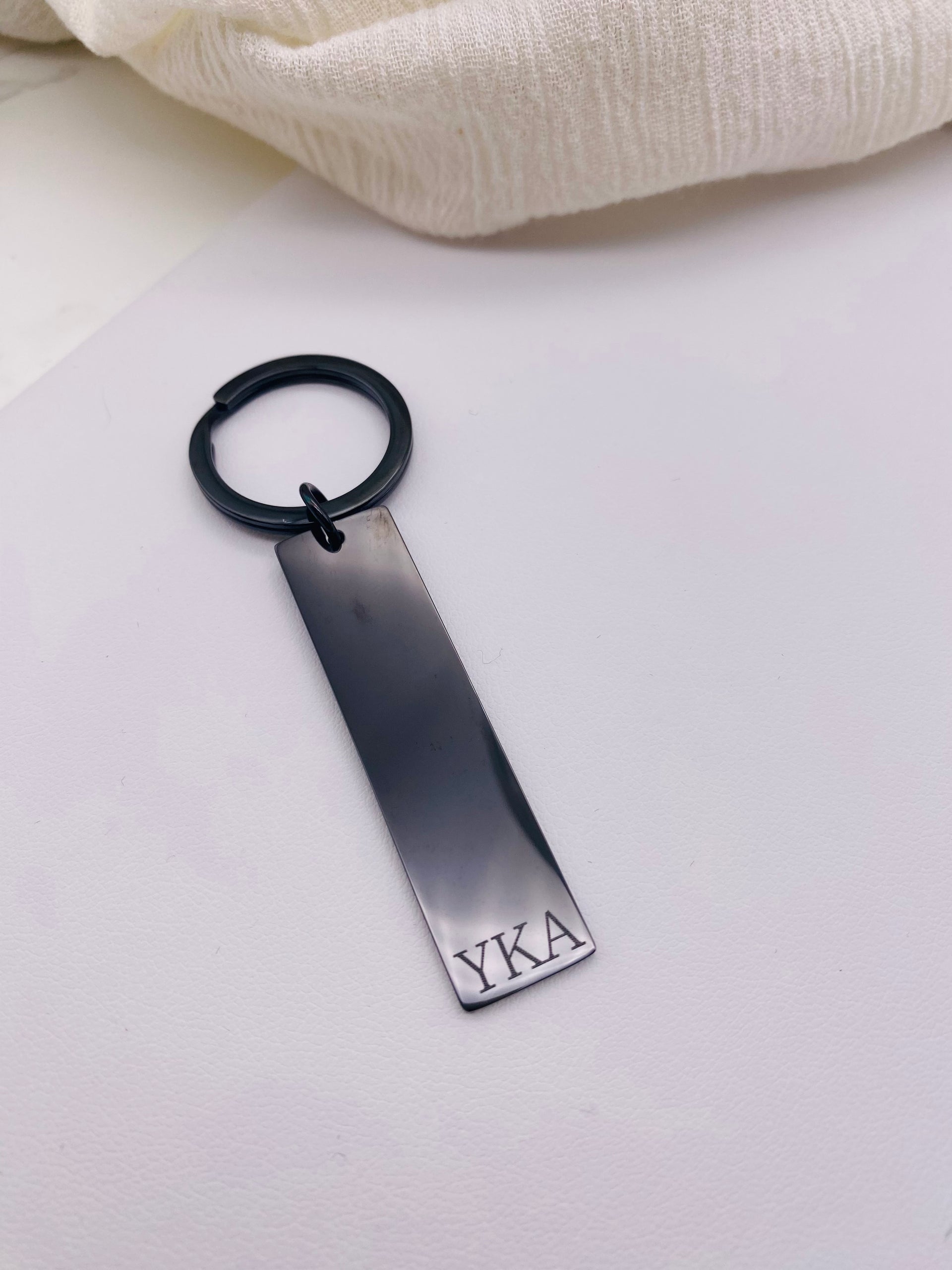 Initial Custom Keychain - Black
