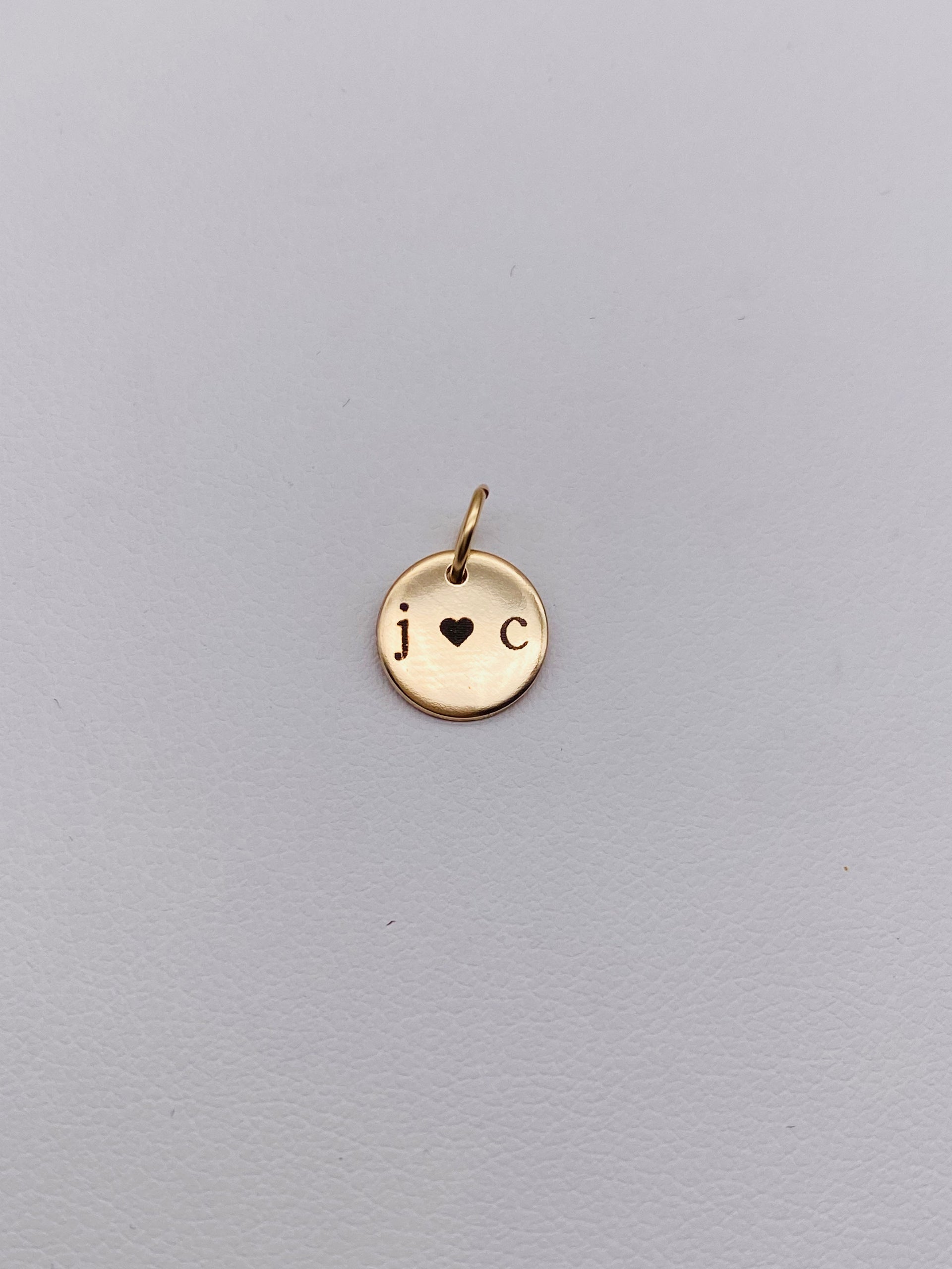 Carve your initials - 9mm CHARM- Gold Filled