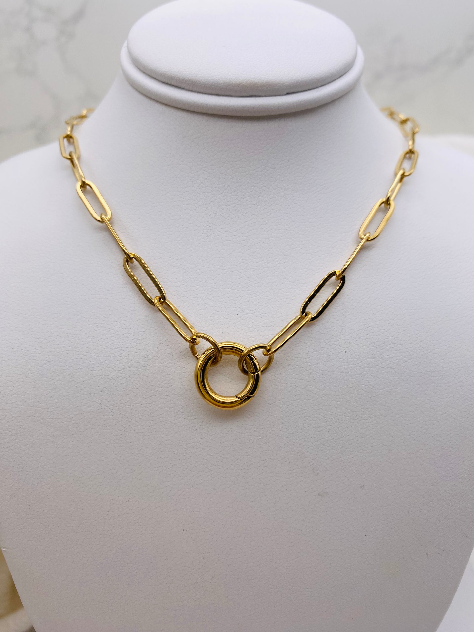 Plain Circle CHARM HOLDER Necklace