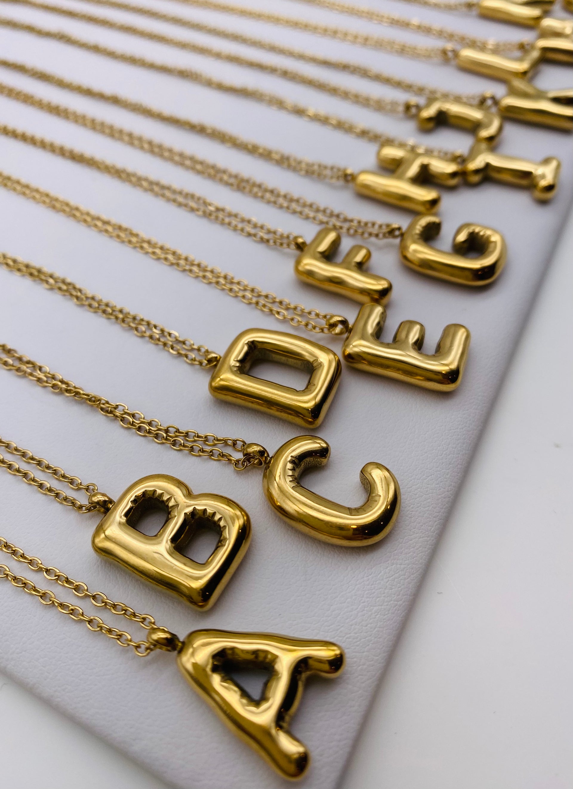 Bubble Initial Necklace A-M