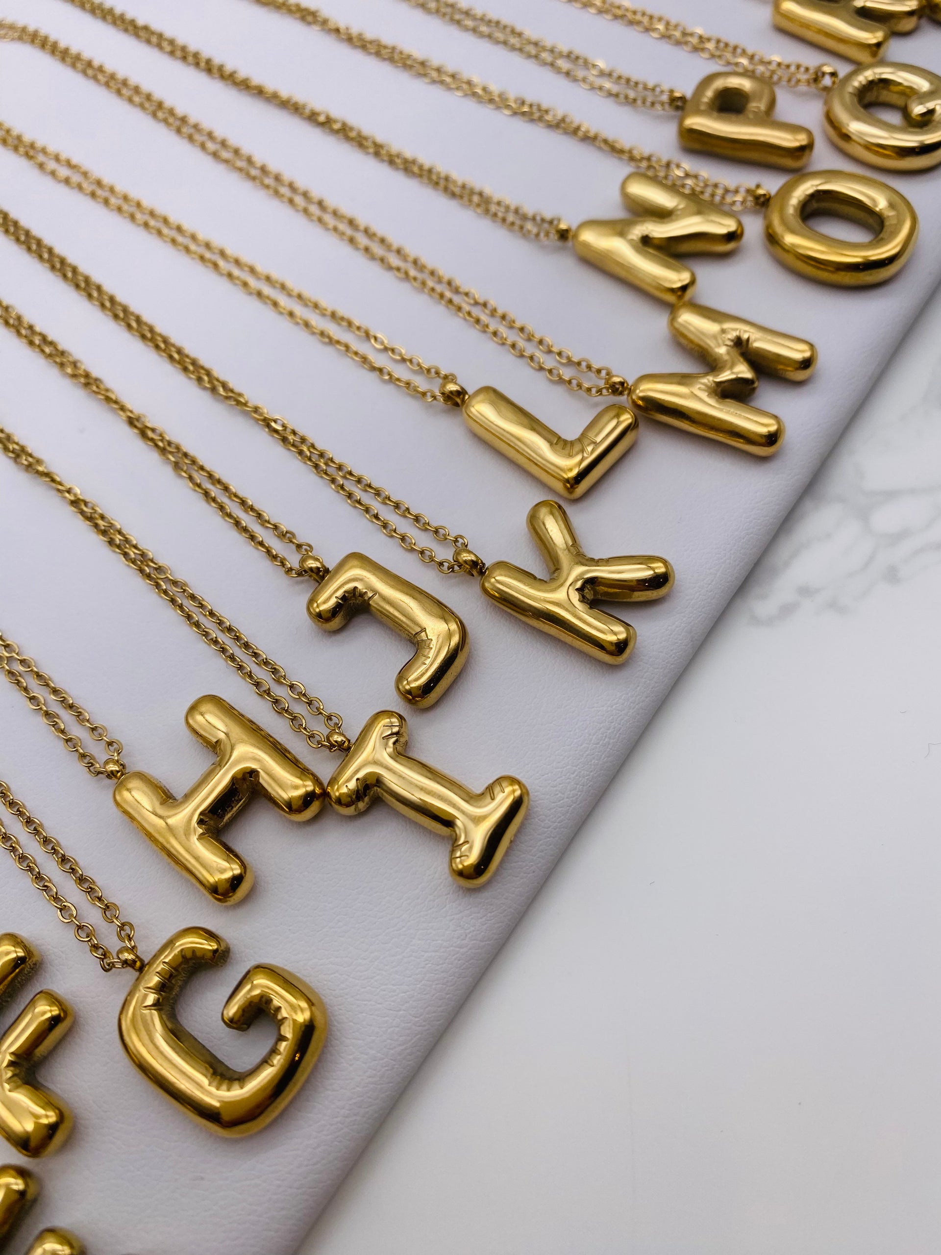 Bubble Initial Necklace A-M