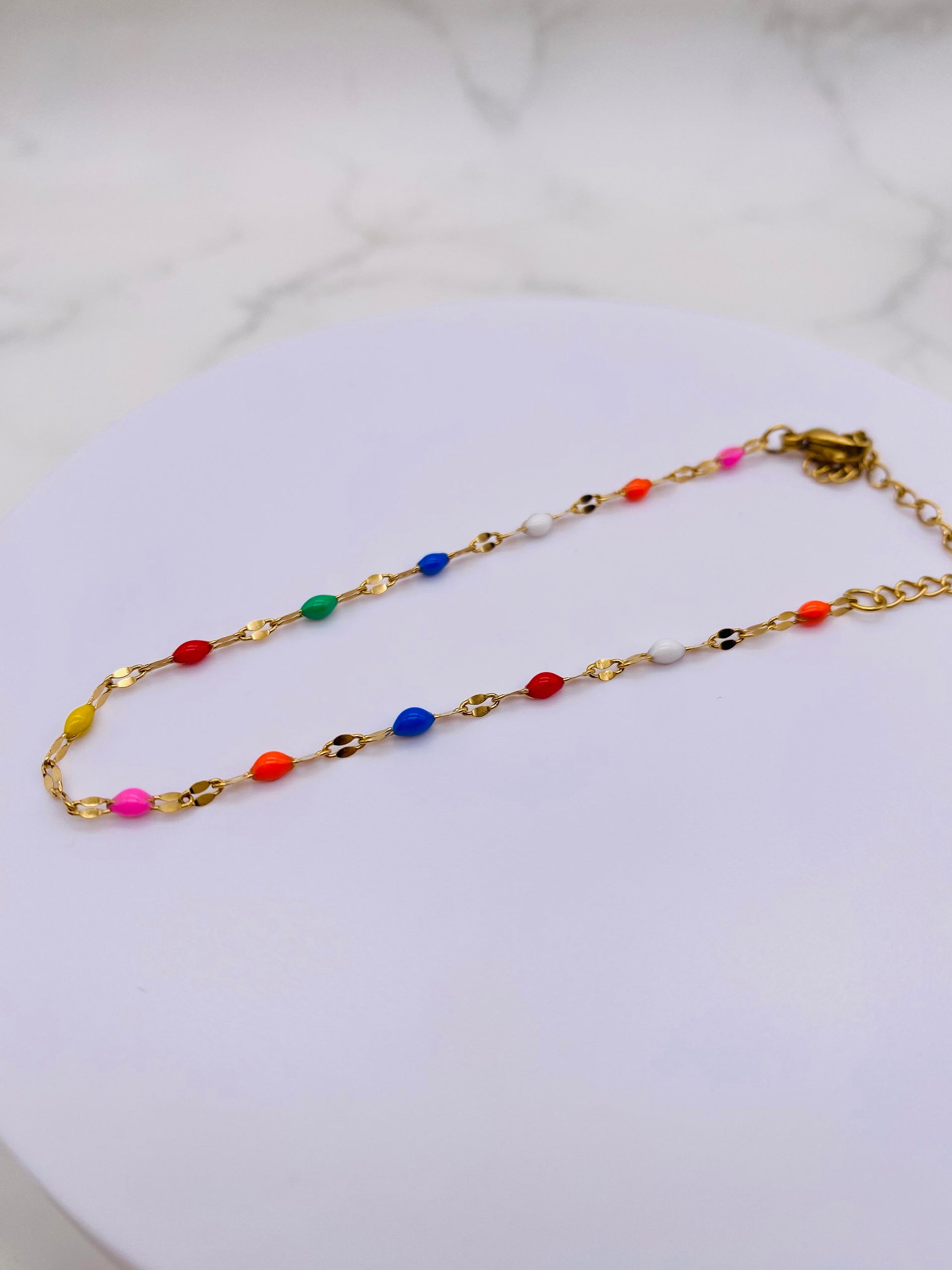 Lip Chain Enamel BRACELET - BLACK/MULTI COLOR