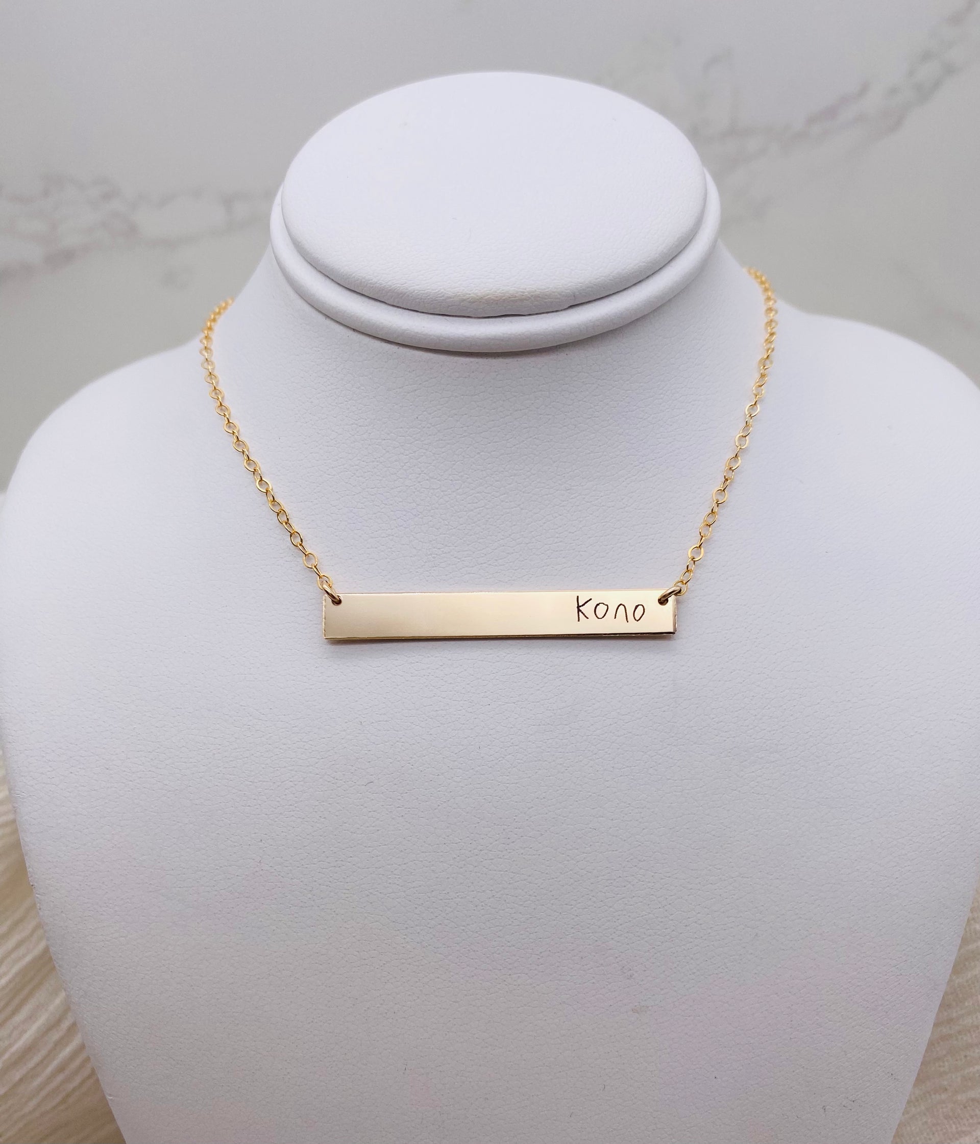 CUSTOM Horizontal Bar Necklace - NEED TO UPLOAD A PHOTO - READ DESCRIPTION