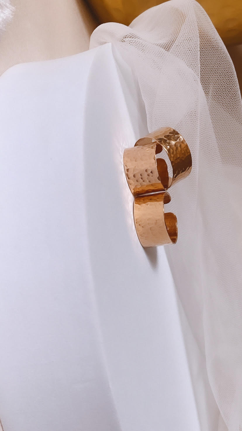 Cigar Band Ring Hammered Gold Filled - Thick Band Ring