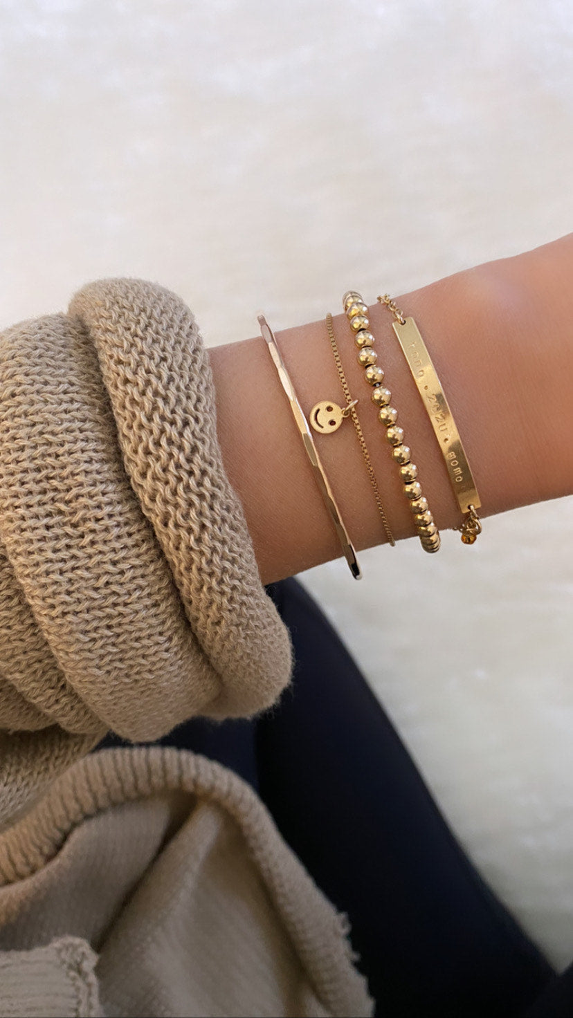 Hammered Bangle 14K Gold Filled