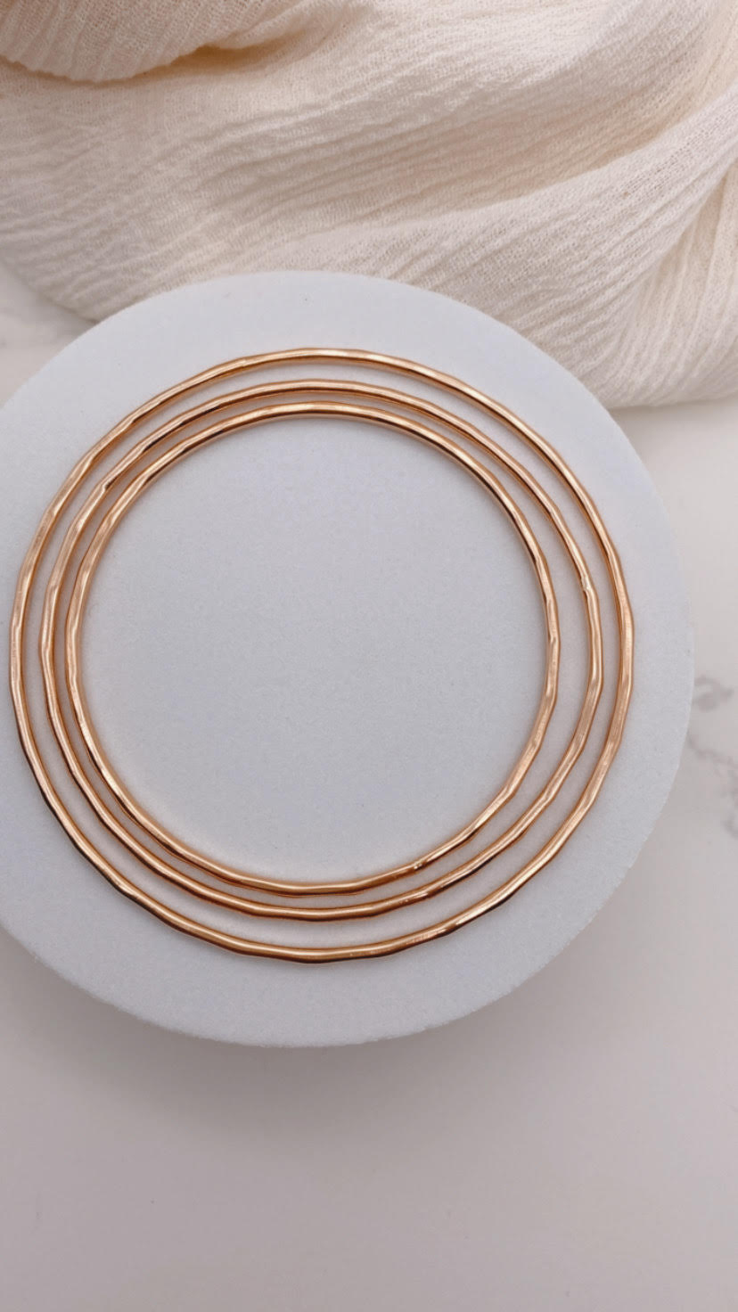 Hammered Bangle 14K Gold Filled