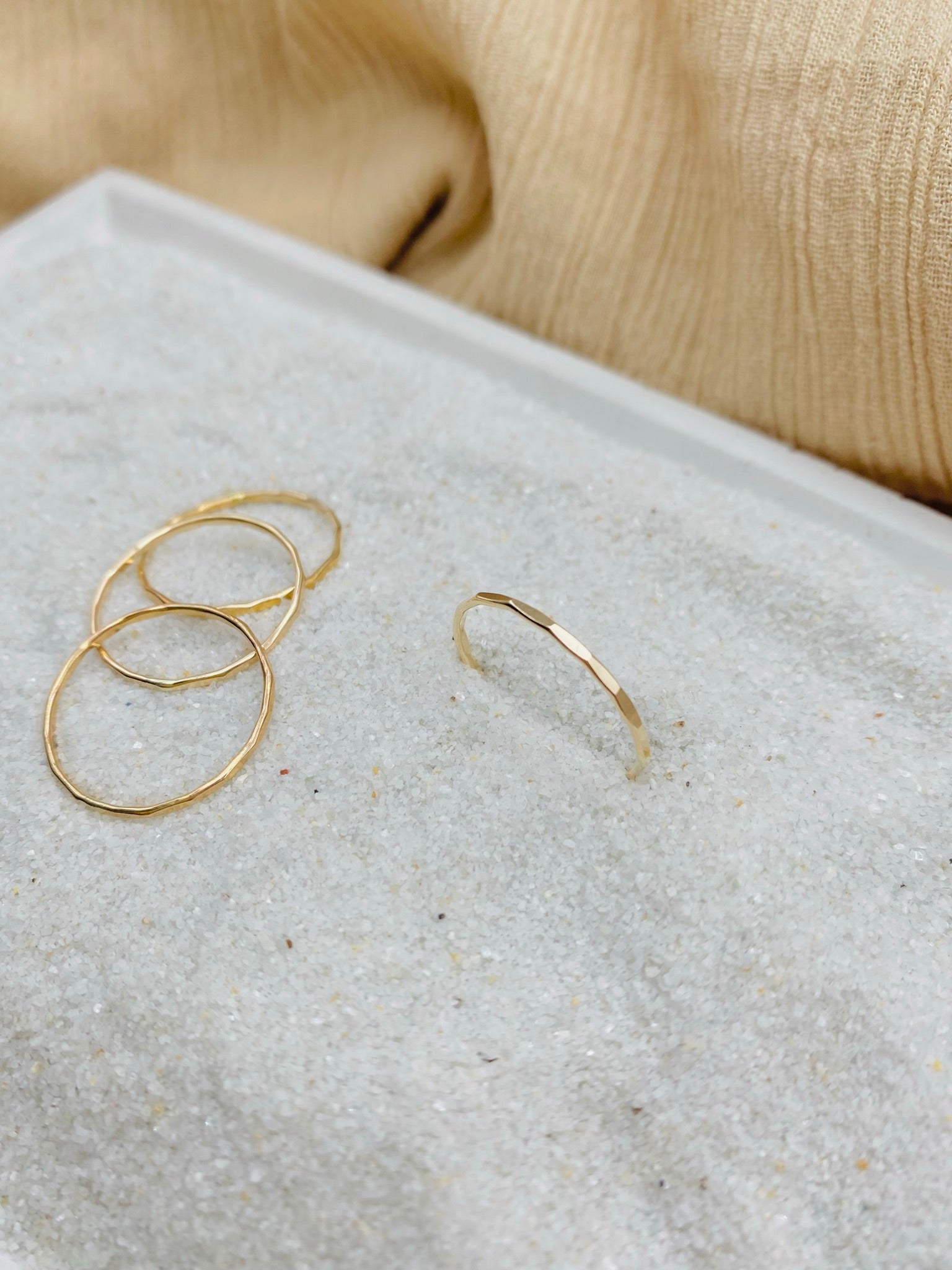 Thin Hammered Ring - Gold Filled