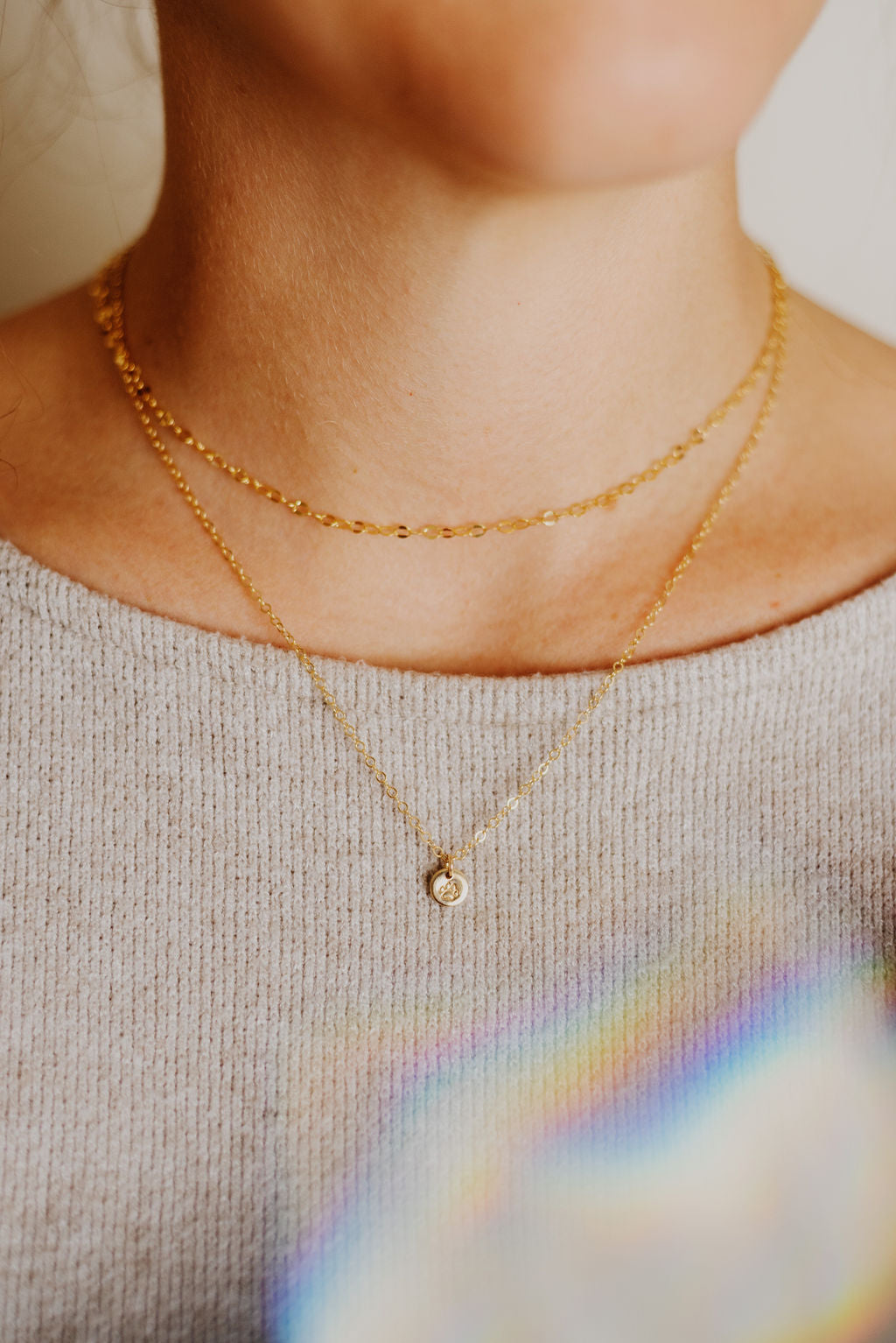 Dog Paw Mini Disc Necklace
