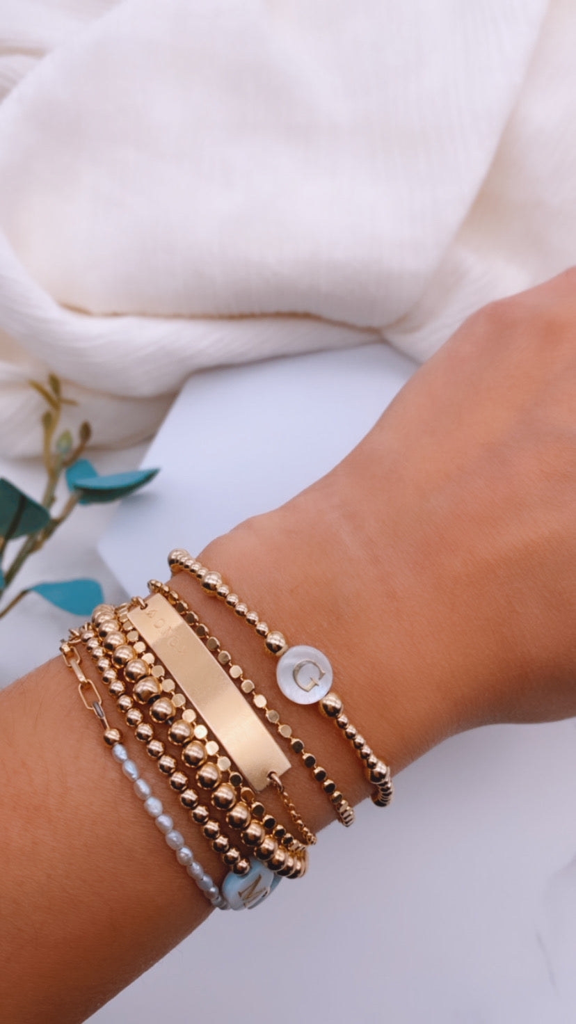 Initial Mother of Pearl Bracelet
