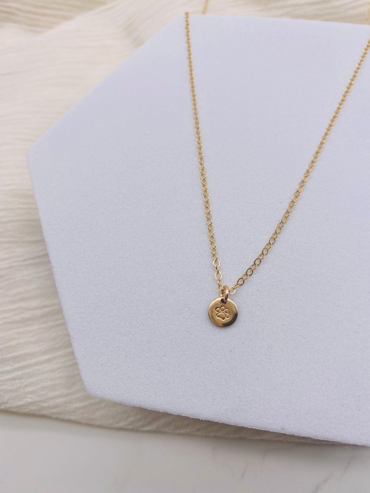 Dog Paw Mini Disc Necklace