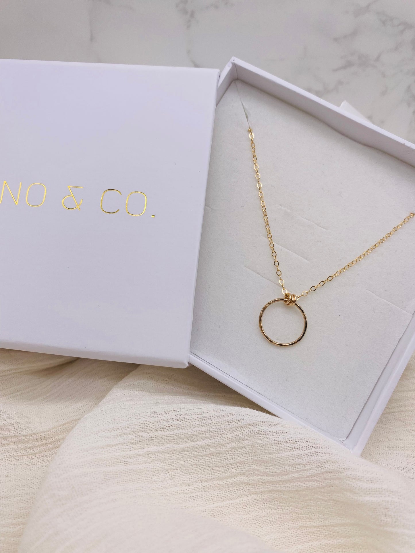 Simple Circle with 3 Ring Necklace
