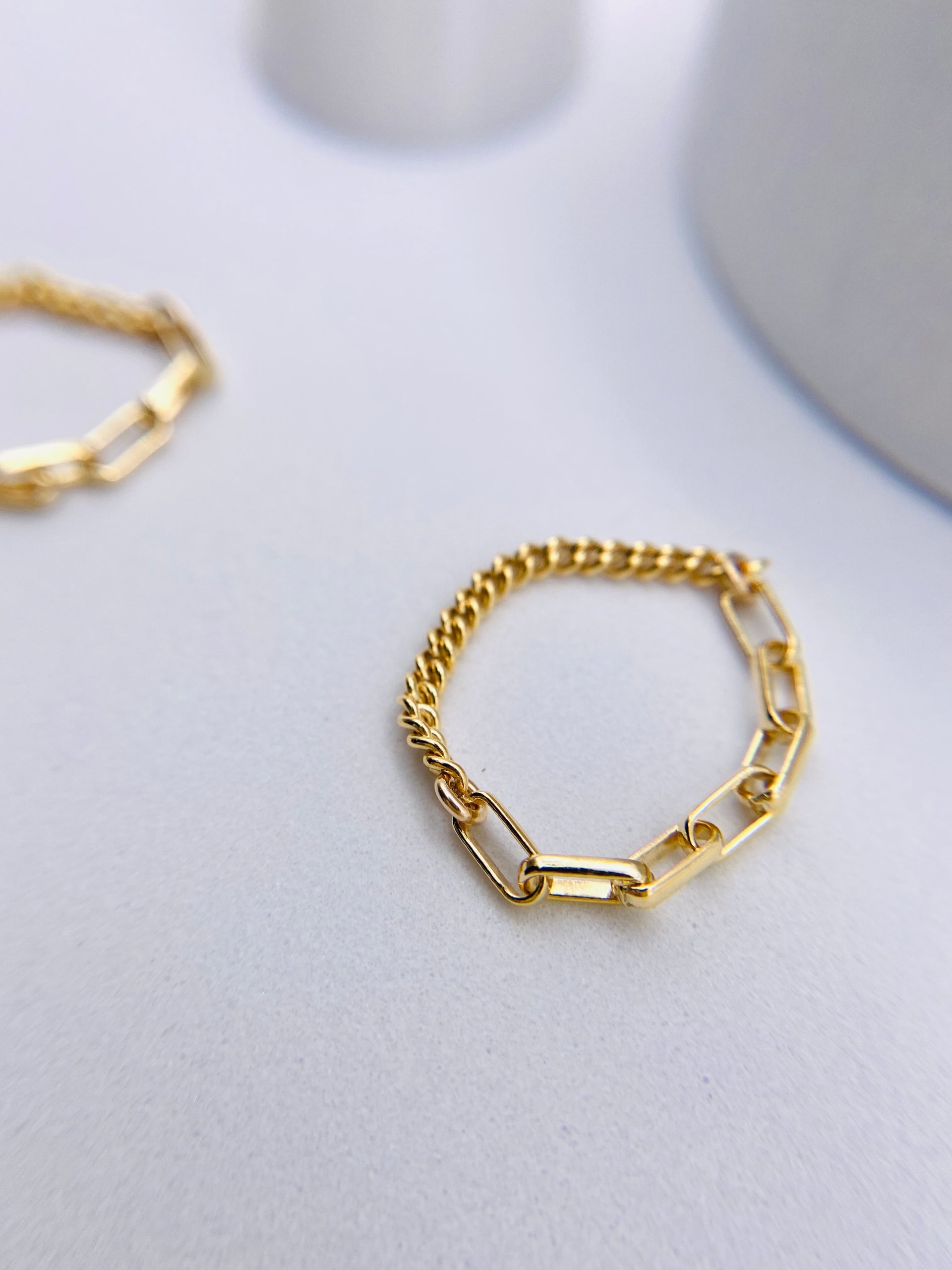 Paperclip w/ Curb Ring - Gold Filled