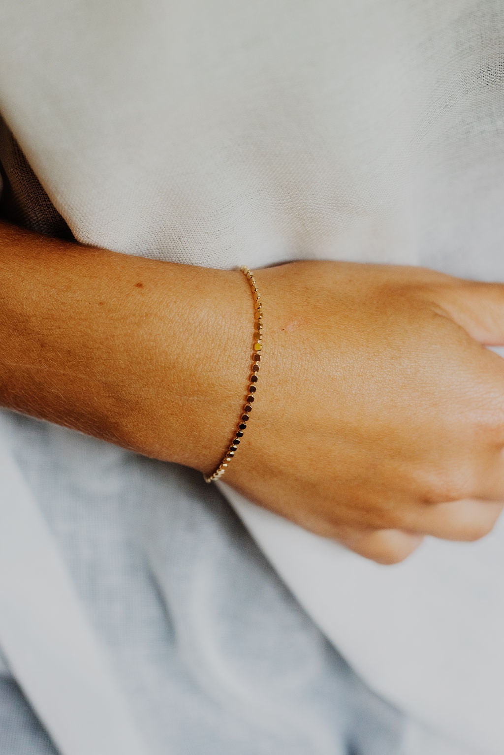 Flat Disc Shiny Bracelet