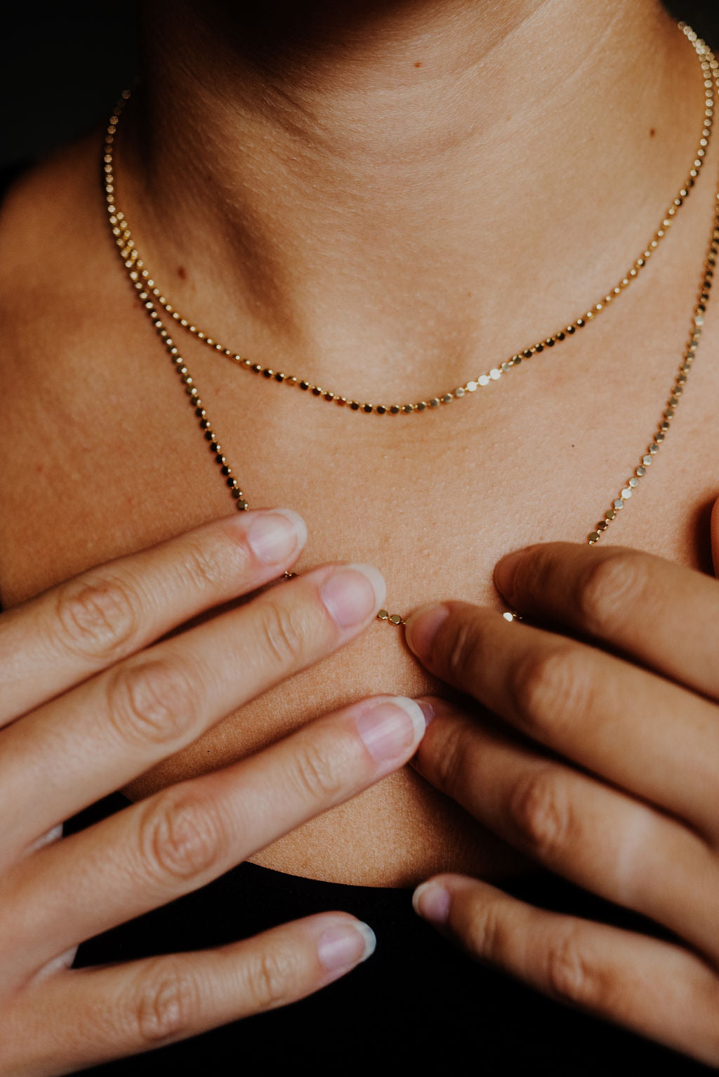Flat Disc Shiny Necklace