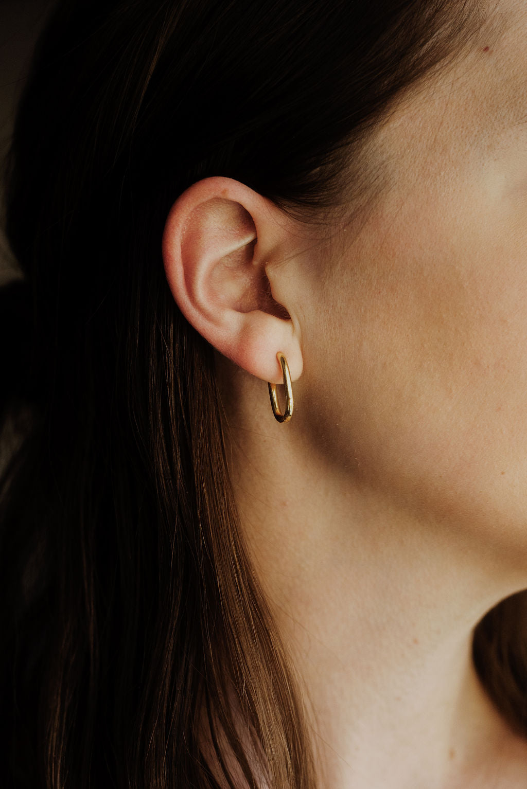 Oval Gold Filled Hoop Earrings
