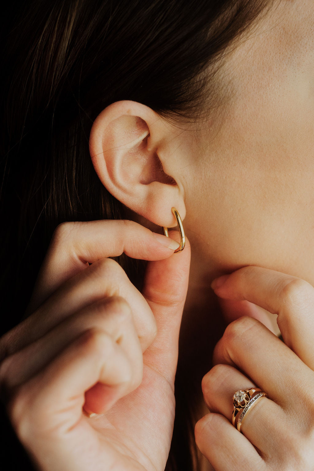 Oval Gold Filled Hoop Earrings