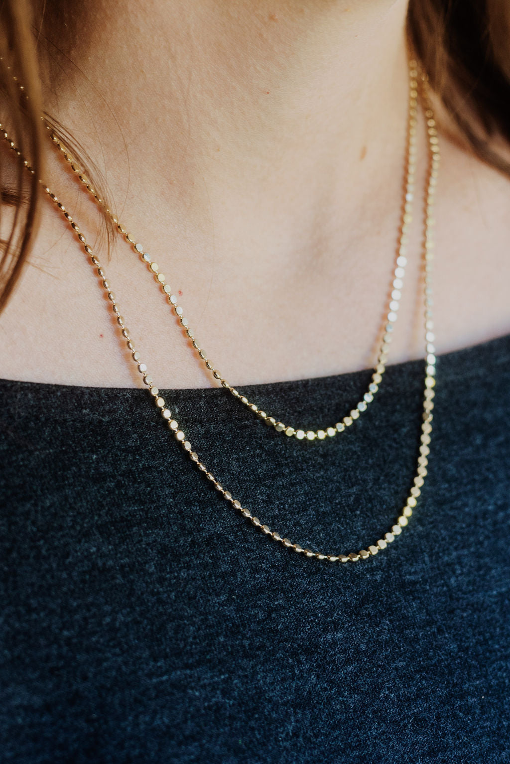 Flat Disc Shiny Necklace