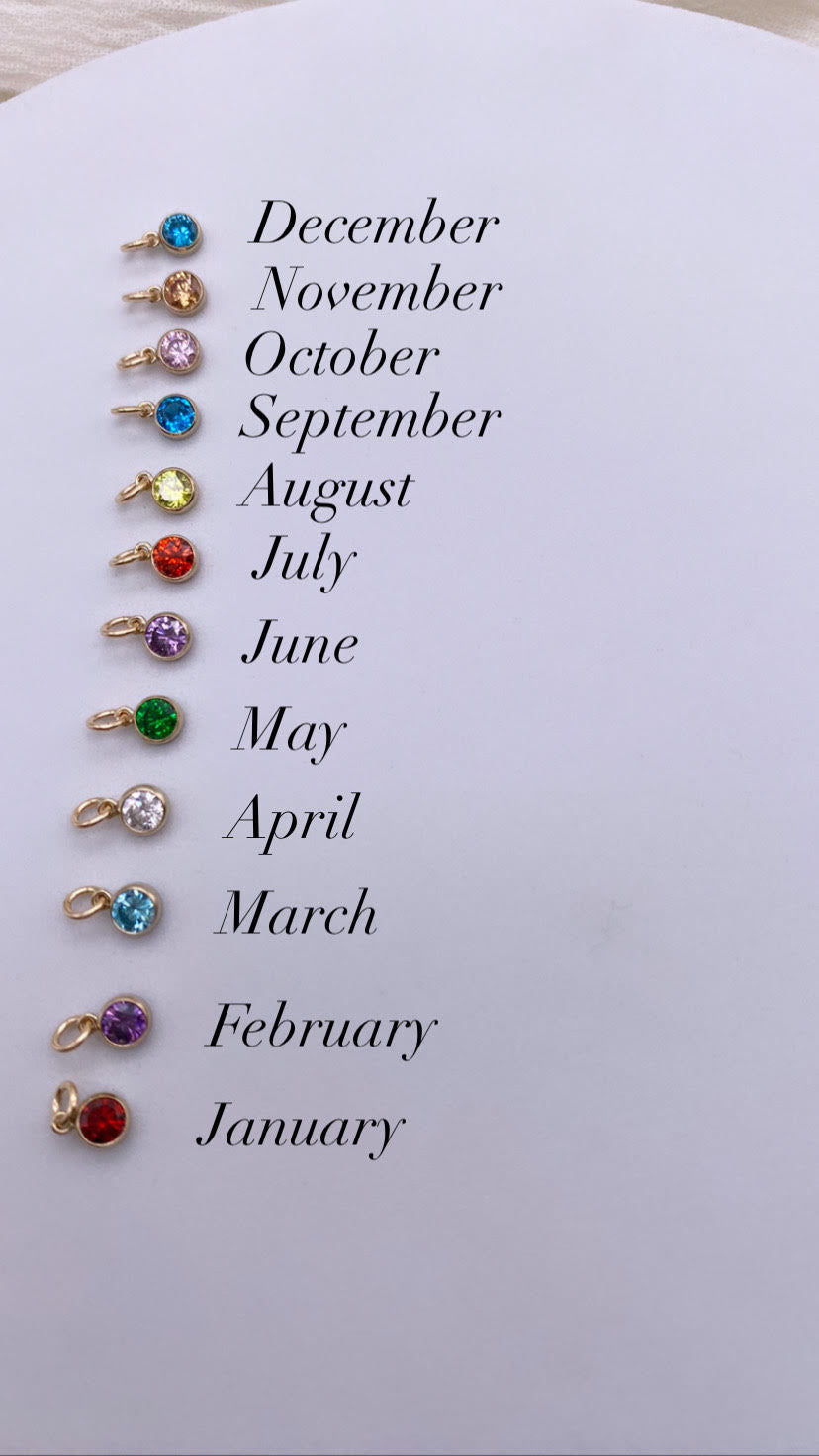 ADD ON - BIRTHSTONE CZ BEZEL CHARM