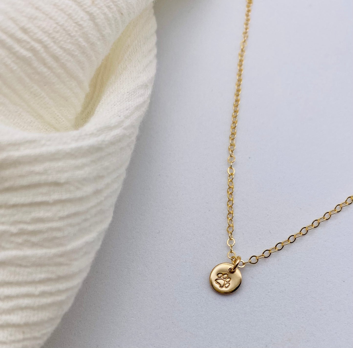 Dog Paw Mini Disc Necklace