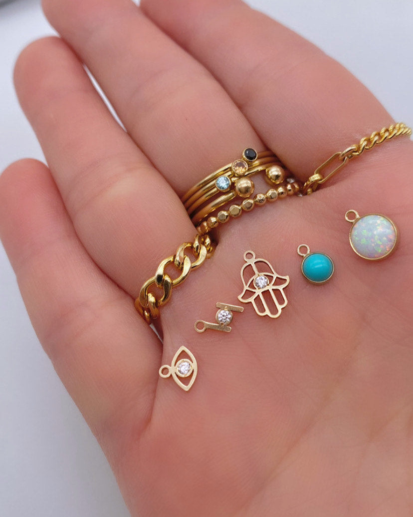 ADD ON - Double Bar Charm with Cubic Zirconia