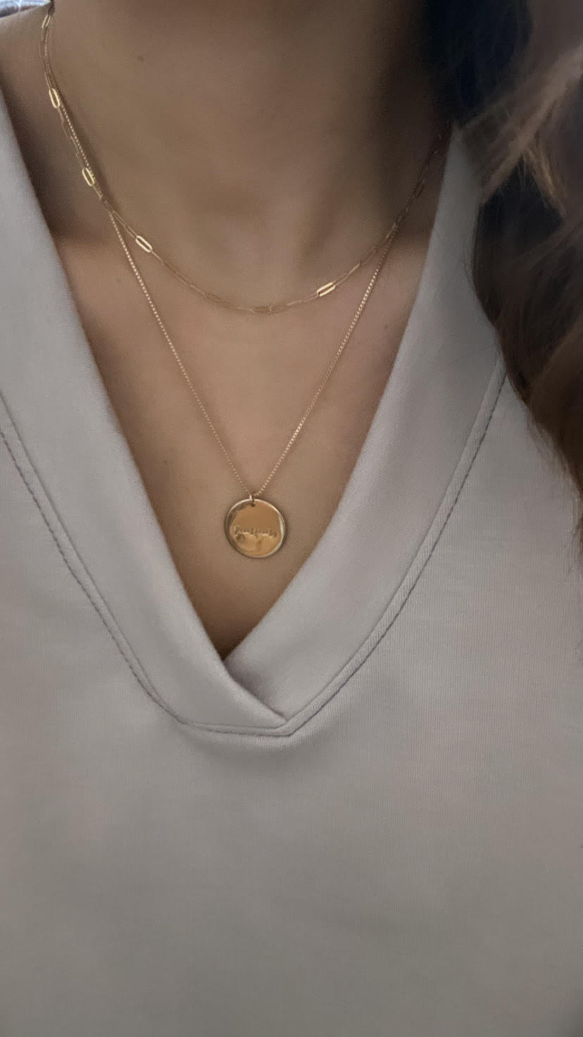 MAMA Necklace - 19MM Circle Pendant - New Mom Gift