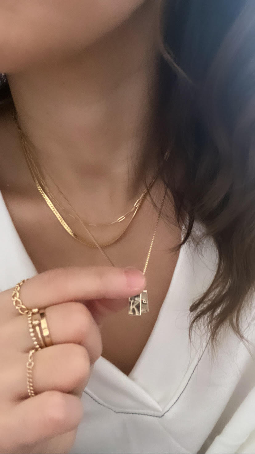 Initial Tag Necklace - Customize Necklace - Gifts for Her - Gold Filled