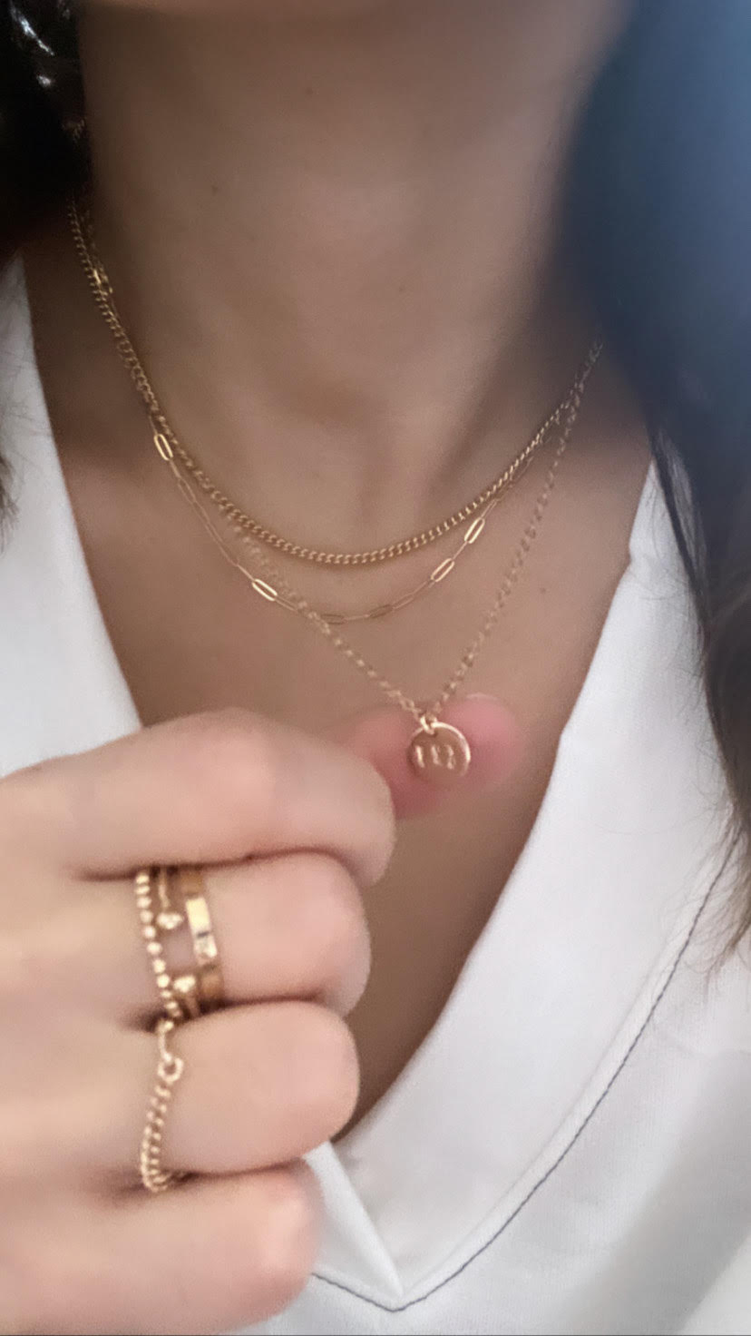 Carve your initials Charm Necklace
