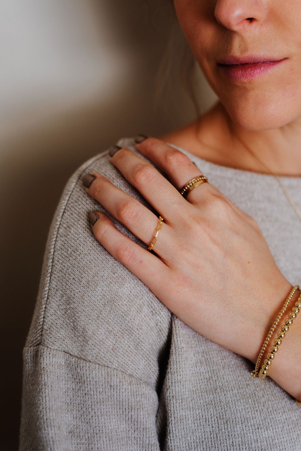 Paperclip w/ Curb Ring - Gold Filled