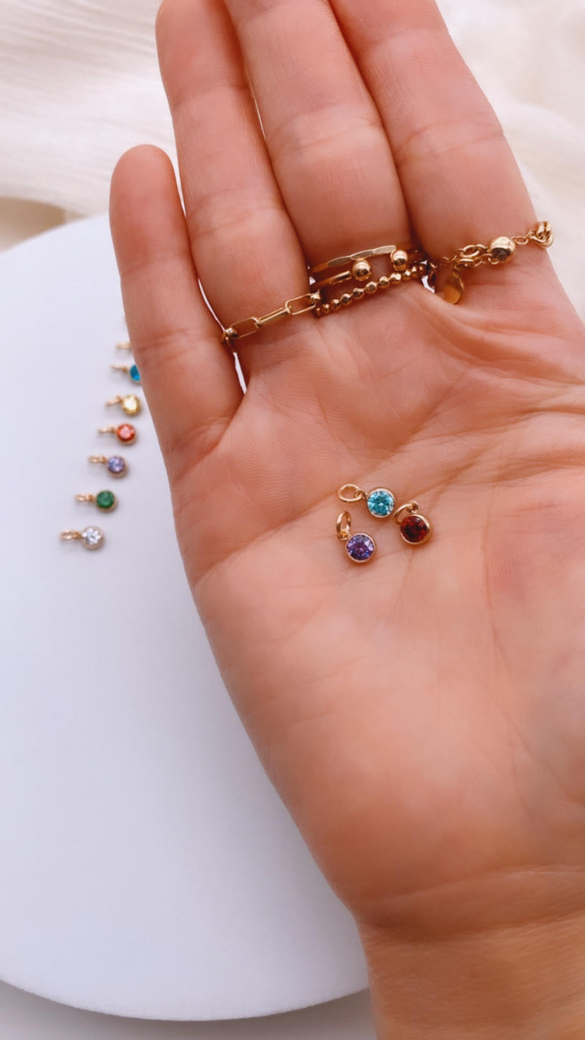 ADD ON - BIRTHSTONE CZ BEZEL CHARM