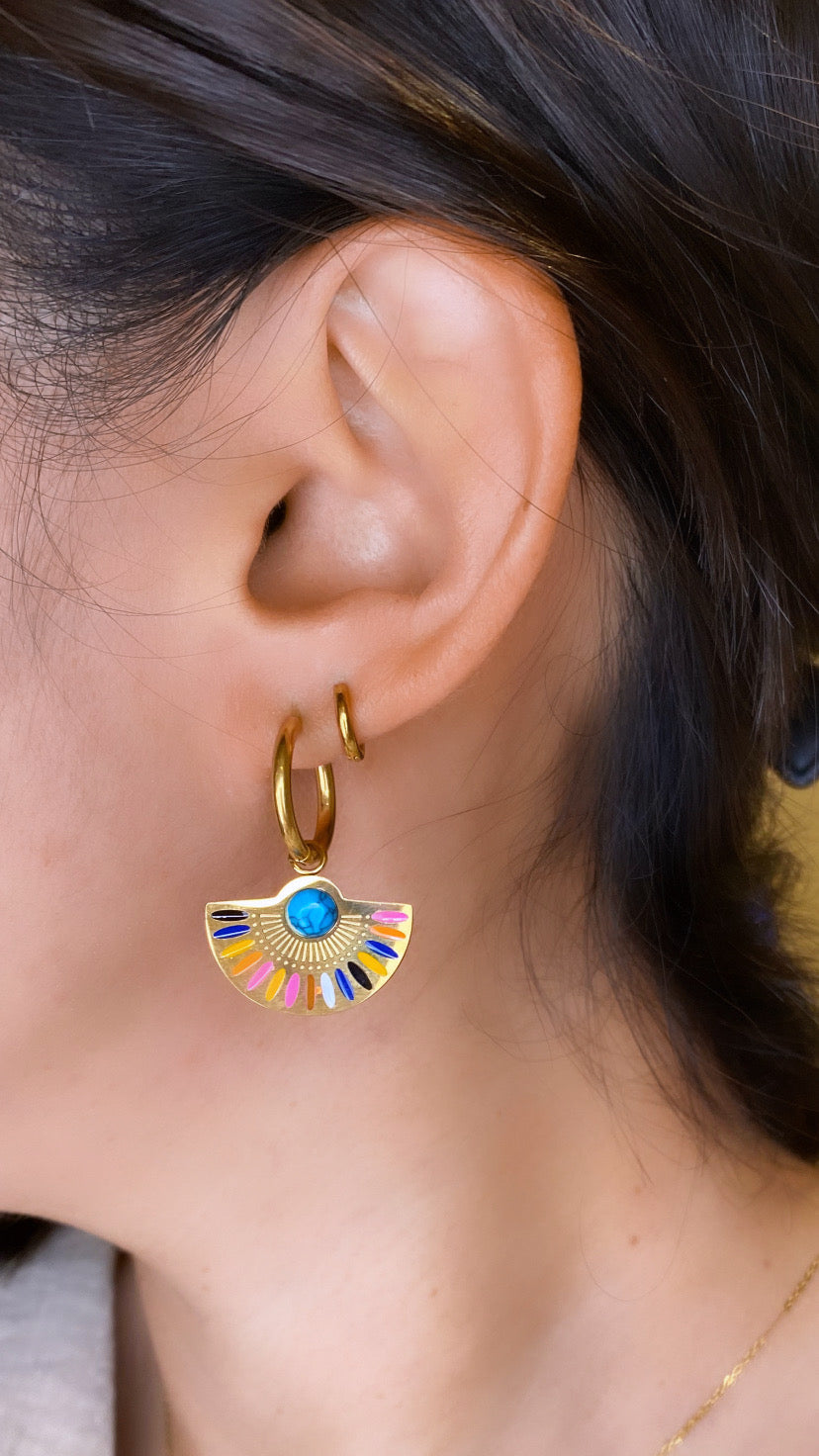 Turquoise Multi Color Half Circle HOOPS