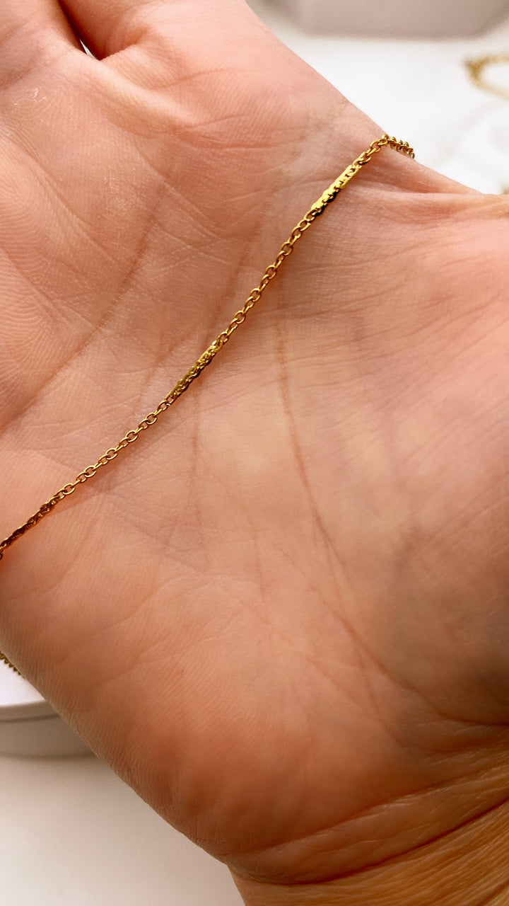 Shiny Rellor Chain Adjustable Shiny Chain w/ Fresh Water Pearl