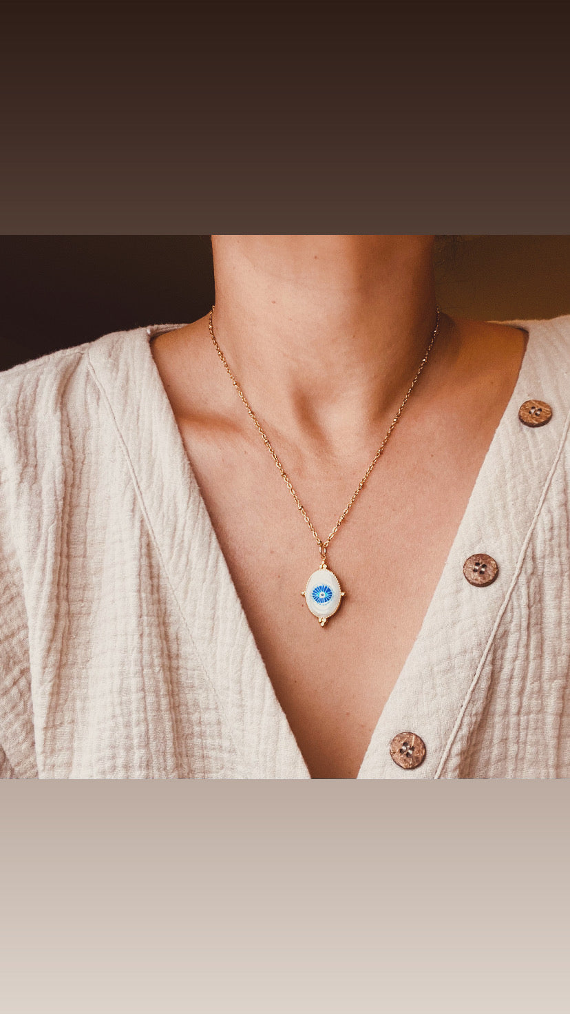 Oval Evil Eye Pendant/Charm